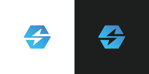 Letter S Energy Polygon Power Electric Logo Design