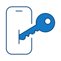 Mobile Privacy Blue Editable Stroke Icons. Cyber Security Technology, Phishing, Hacking, Cyber Crime, Security, Trojan, Device Protection, Privacy Vector Illustration.