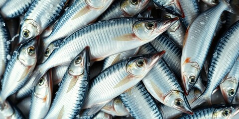 A Bountiful Pile of Freshly Caught Silver Fish Glistening with Salt Crystals