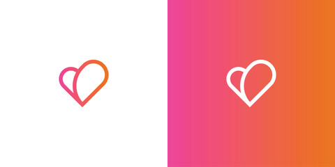 Love or Heart for Dating App Gradient Logo Design