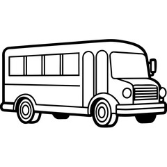 Playful School Bus Outline for Kids' Designs