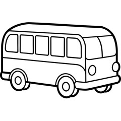 Playful School Bus Outline for Kids' Designs