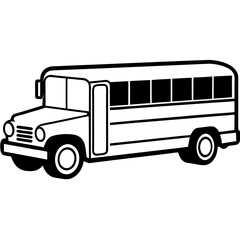 Playful School Bus Outline for Kids' Designs