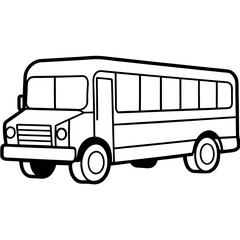 Playful School Bus Outline for Kids' Designs
