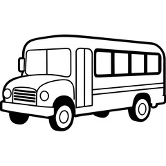 Playful School Bus Outline for Kids' Designs