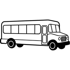 Playful School Bus Outline for Kids' Designs