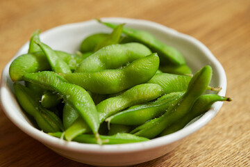 Boiled peas on a plate