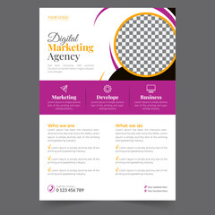 Business flyer design corporate flyer template geometric shape poster design brochure gradient abstract magazine background space for photo