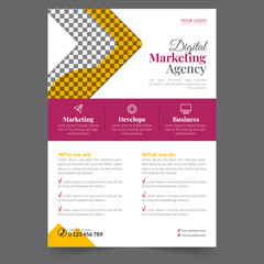 Business flyer design corporate flyer template geometric shape poster design brochure gradient abstract magazine background space for photo