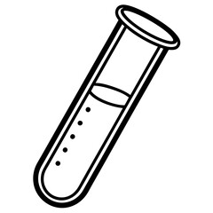 Precise Laboratory Test Tube Line Art Graphic