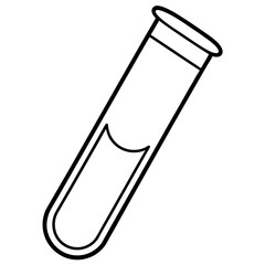 Precise Laboratory Test Tube Line Art Graphic