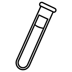Precise Laboratory Test Tube Line Art Graphic