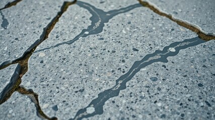 Fototapeta premium Detailed Close-up of Irregularly Shaped Stone Pavement with Dark Grey Grout Lines