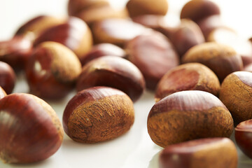 chestnuts on a white background