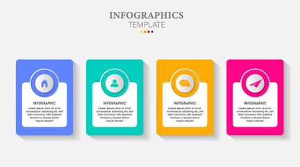 Process columns infographic. Business steps chart, workflow layout diagram and way from idea to income vector presentation concept