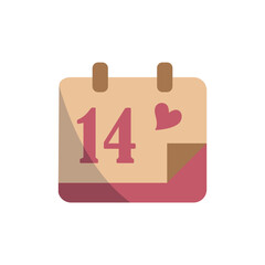 Advent calendar valentine day icon vector basic design simple and modern