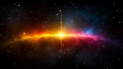 Cosmic Nebula With Bright Central Starburst