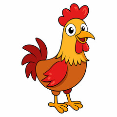 Chicken Vector art on a Clean White Background