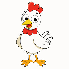 Chicken Vector art on a Clean White Background