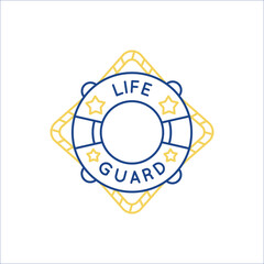 Simple Logo with Life guard icon. Simple Logo with a life guard. Ideal for branding yacht clubs, sailing teams, and nautical-themed businesses. Vector illustration