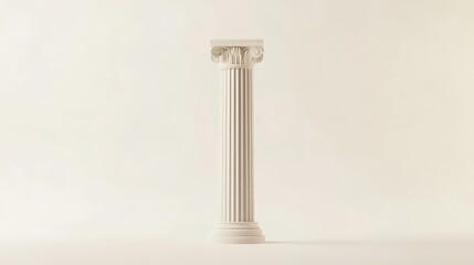 Obraz premium A classic Corinthian column stands alone against a soft, neutral background.