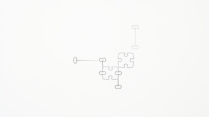 Fototapeta premium Interconnected Puzzle Pieces Representing Collaboration and Problem Solving