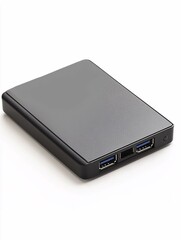 A sleek, modern external hard drive with USB connectivity and a matte finish, elegantly designed for efficient digital storage.