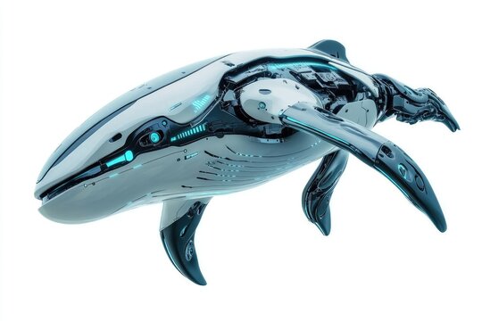 Futuristic Robotic Whale Design Concept Art