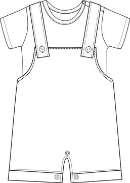 baby romper outline design clip art preview