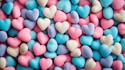Pastel Heart-Shaped Candies: A Sweet Delight