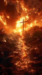 Holy Cross Symbolizing the Death and Resurrection of Christ with a Radiant Glow
