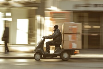 Professional courier ensures safe deliveries with advanced intercom communication system