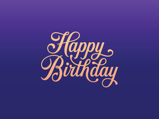 Beautiful luxury Happy Birthday text on blue gradient background vector template