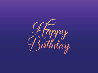 Beautiful luxury Happy Birthday text on blue gradient background vector template