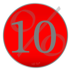 Sale tag or sign 10% off, shopping sticker or label, badge, png and vector mockup