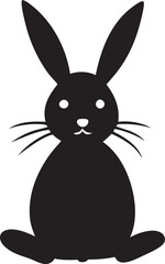 Silhouette of a rabbit. Easter, Bunny vector illustration on a white background