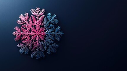 Fototapeta premium Snowflake abstract background concept. Beautiful snowflake design creating a stunning visual effect on a dark background.
