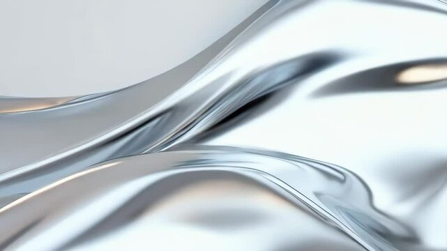 Silver liquid waves surface. Metallic dynamic background animation. Abstract chrome style. For background, design, intro, outro, website. Metallic motion overlay.