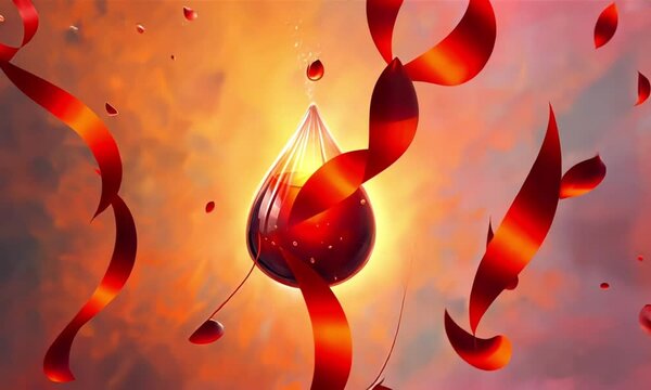 AI - Illustration of Blood and Transfusion: A Symbol of Life and Medical Care. Ideal for use in educational materials, medical campaigns, and healthcare-related designs.