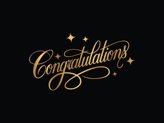 Congratulations text in golden color, Elegant Gold Congratulations Text, Golden Glory Congratulations in Radiant Gold