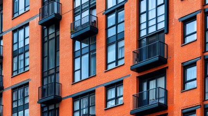 Fototapeta premium Urban Building Facade with Dynamic Design Elements