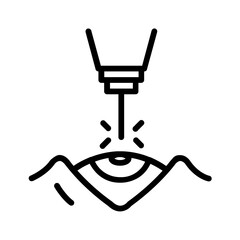 Vector black line icon for Refractive surgery