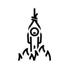 Vector black line icon for Steep penalties