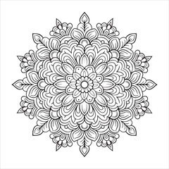 unicorn lined mandala design with white background