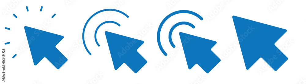 Poster cursor click icon vector, pointer arrow icon.