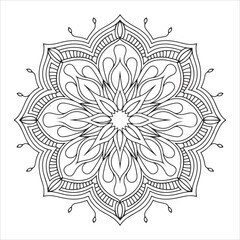 unicorn lined mandala design with white background