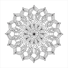unicorn lined mandala design with white background