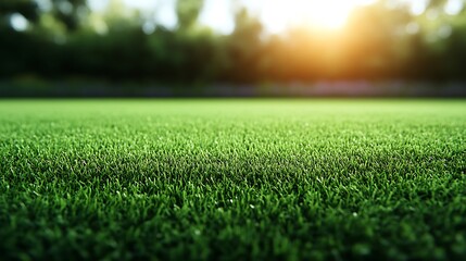 Fototapeta premium Lush Green Grass Field Under Sunlight