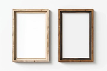 Clean  modern wooden photo frame mockup template.
