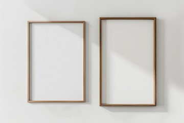 Clean  modern wooden photo frame mockup template.